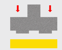 Animation of the die struck process: a press stamps the design into raw metal